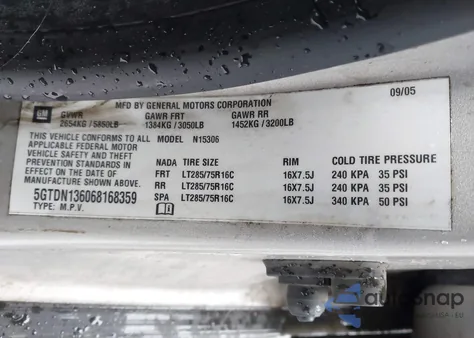 2006 Hummer H3 Suv z USA, uszkodzony, nr VIN 5GTDN136068168359